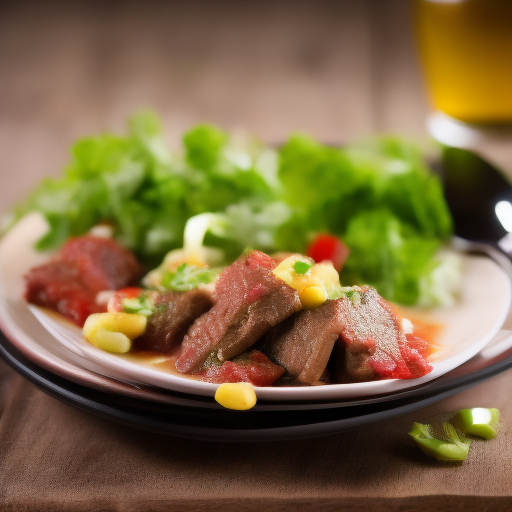 Carne con verduras a la sartén

