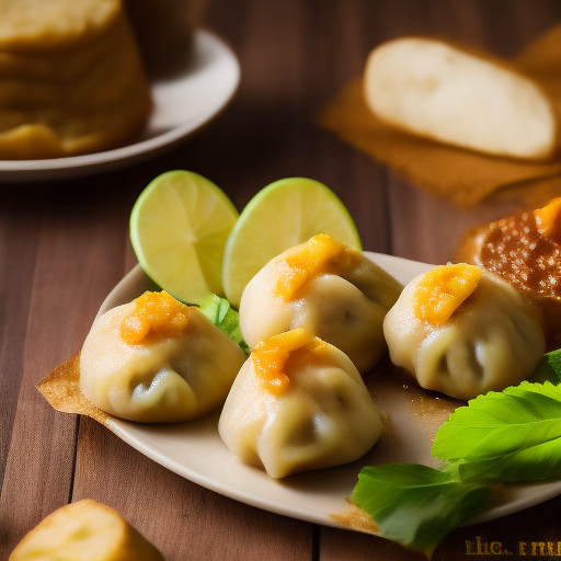 Dumplings de plátano y mantequilla de maní

