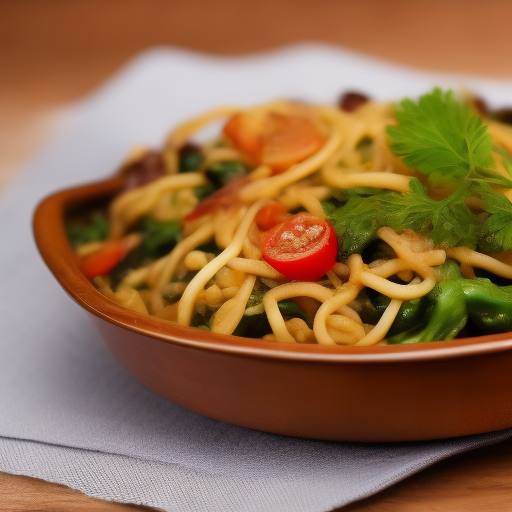 Ensalada de fideos y verduras al estilo chino

