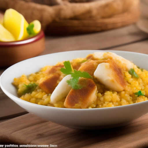 Delicioso arroz con bacalao, una receta típica de España

