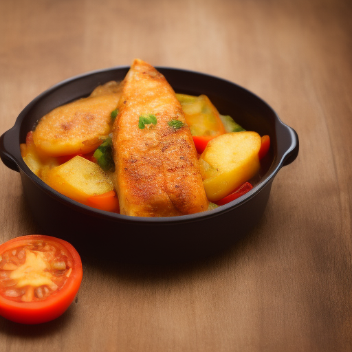 Receta de Pescado al Horno con Patatas y Tomates

