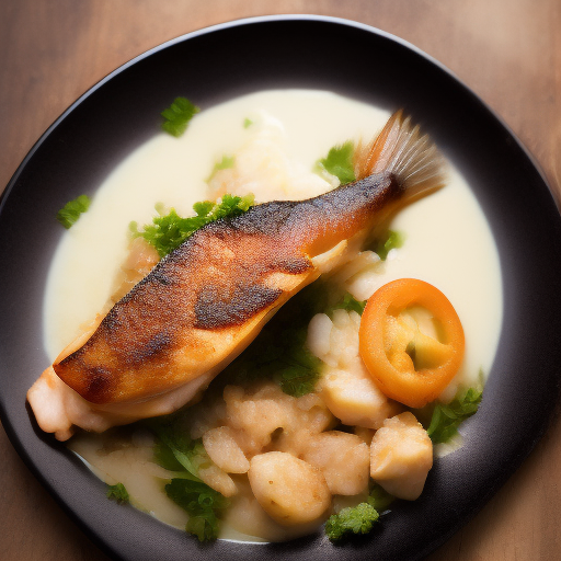 Delicioso plato de pescado a la española

