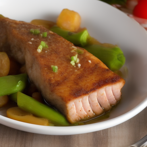 Filete de salmón con salsa de mostaza a la francesa

