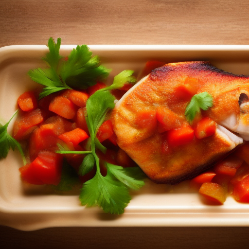 Filetes de pescado al horno con aceitunas y tomates

