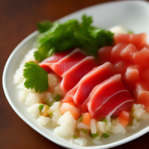 Sashimi de Atún con Salsa de Soja y Jengibre 

