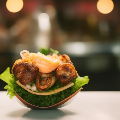 Ensalada de mariscos estilo japonés

