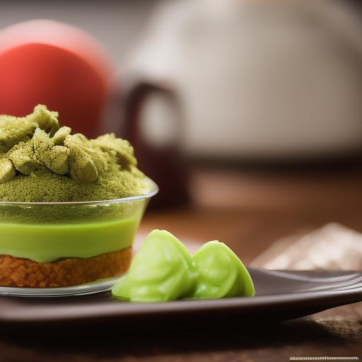 Delicioso postre de Japón con matcha y anko

