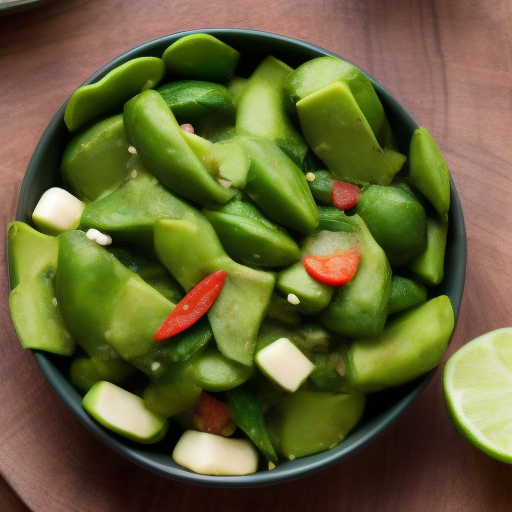 Ensalada de nopales con aguacate y camarones

