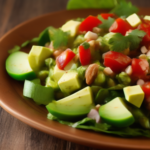 Ensalada Fresca Mexicana con Aderezo de Aguacate

